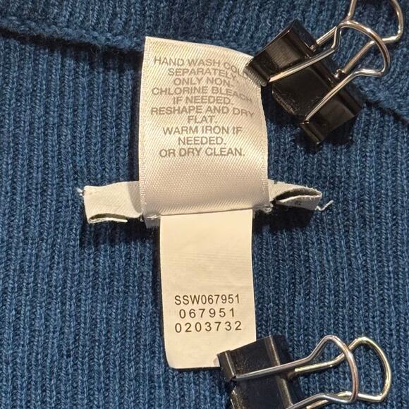 J Jill Sweater Mock Neck Minimalist Cozy Boho Athleisure Normcore Blue Large - Picture 5 of 6